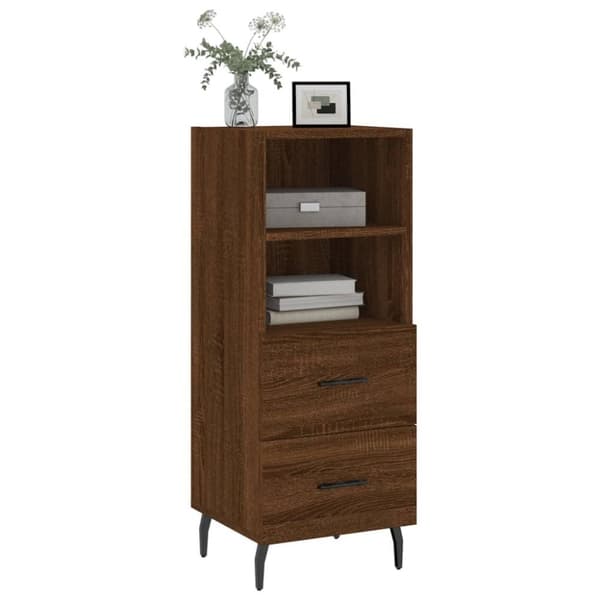 vidaXL Skjenk brun eik 34,5x34x90 cm konstruert tre