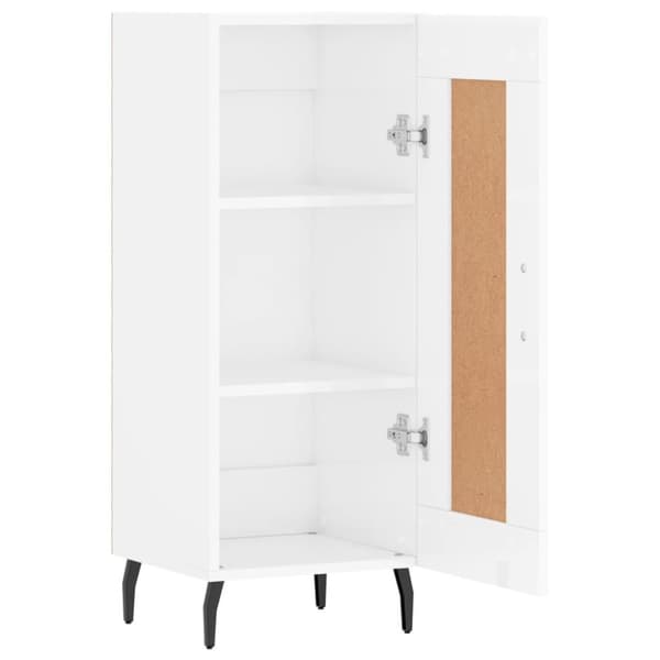 vidaXL skænk 34,5x34x90 cm konstrueret træ hvid højglans