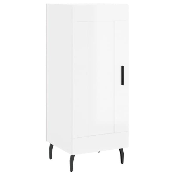 vidaXL skænk 34,5x34x90 cm konstrueret træ hvid højglans