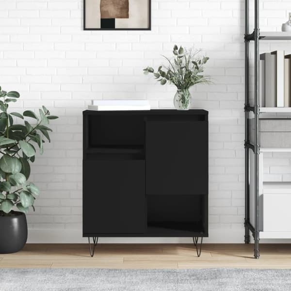 vidaXL Senkki musta 60x35x70 cm tekninen puu