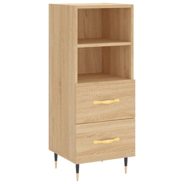 vidaXL Skjenk sonoma eik 34,5x34x90 cm konstruert tre