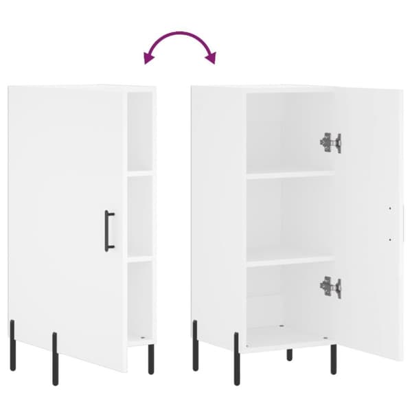 vidaXL Skänk vit 34,5x34x90 cm konstruerat trä