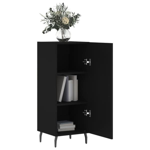 vidaXL Skjenk svart 34,5x34x90 cm konstruert tre