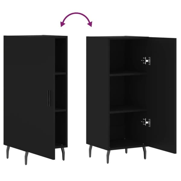 vidaXL Skjenk svart 34,5x34x90 cm konstruert tre