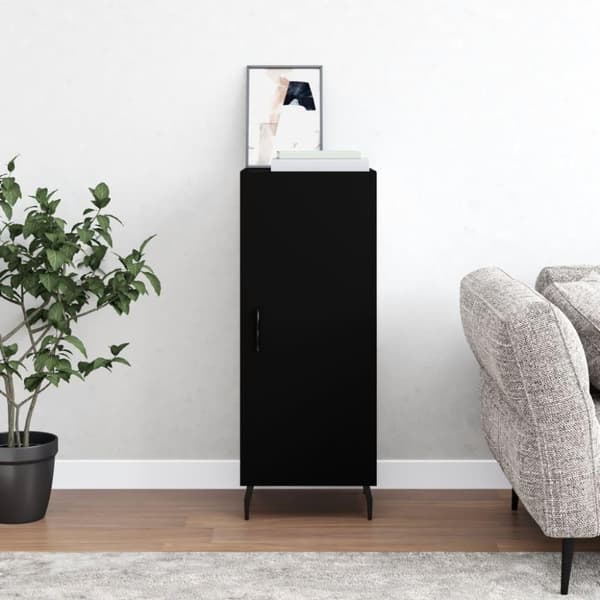 vidaXL Skjenk svart 34,5x34x90 cm konstruert tre