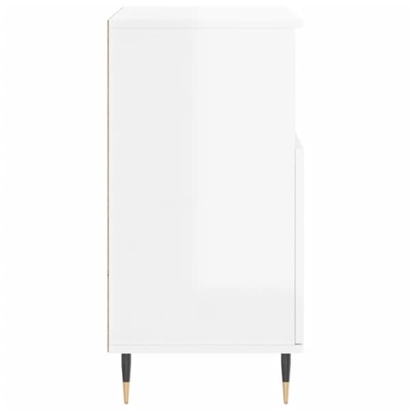 vidaXL Byrå vit högglans 60x35x70 cm konstruerat trä