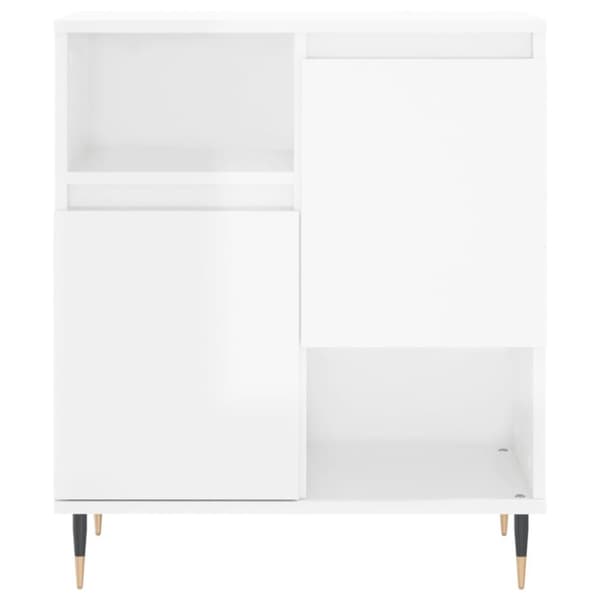 vidaXL Senkki korkeakiilto valkoinen 60x35x70 cm tekninen puu