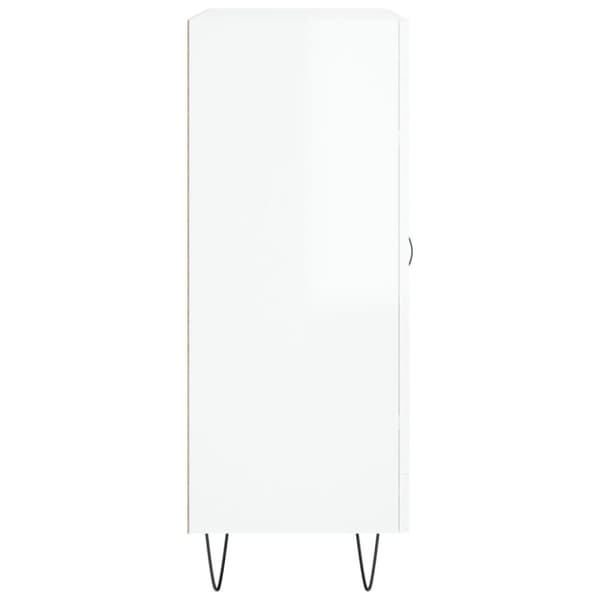 vidaXL Skjenk høyglans hvit 69,5x34x90 cm konstruert tre