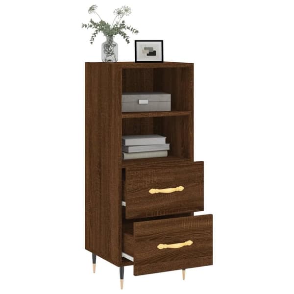 vidaXL Skjenk brun eik 34,5x34x90 cm konstruert tre
