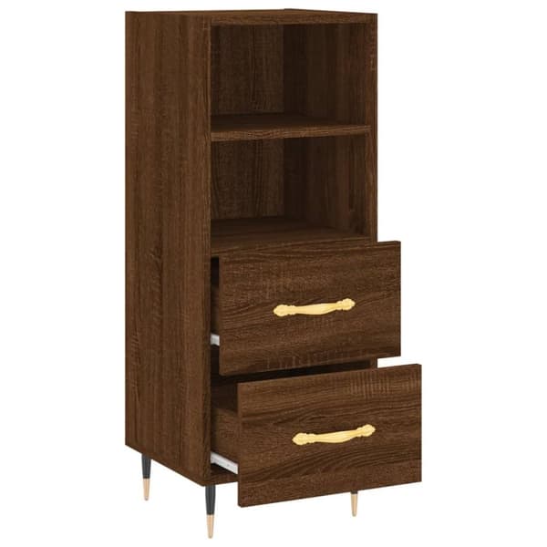 vidaXL Skjenk brun eik 34,5x34x90 cm konstruert tre