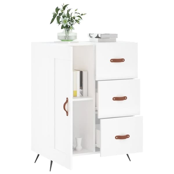 vidaXL skænk 69,5x34x90 cm konstrueret træ hvid