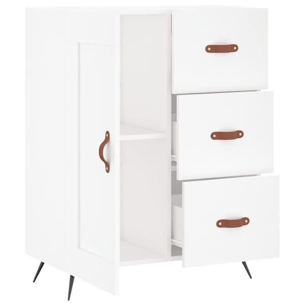 vidaXL skænk 69,5x34x90 cm konstrueret træ hvid