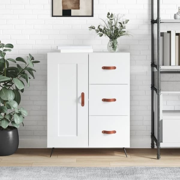 vidaXL skænk 69,5x34x90 cm konstrueret træ hvid