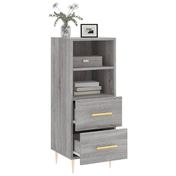 vidaXL skænk 34,5x34x90 cm konstrueret træ grå sonoma-eg