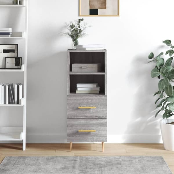 vidaXL skænk 34,5x34x90 cm konstrueret træ grå sonoma-eg