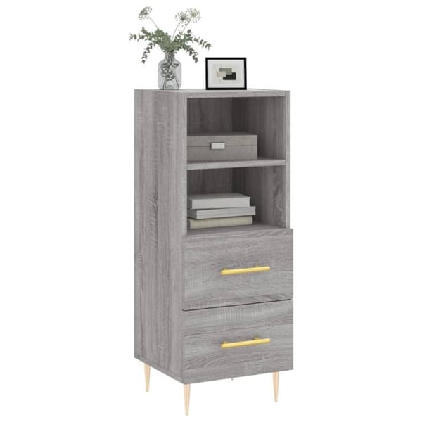 vidaXL skænk 34,5x34x90 cm konstrueret træ grå sonoma-eg