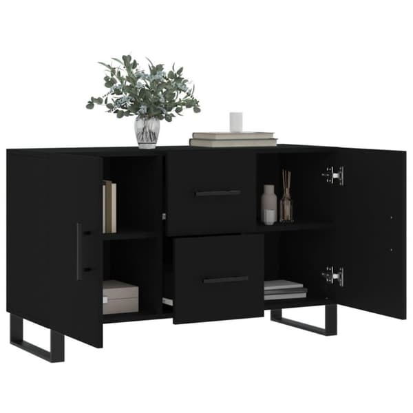 vidaXL skænk 100x36x60 cm konstrueret træ sort