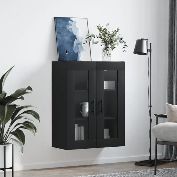 vidaXL væghængt skab 69,5x34x90 cm sort