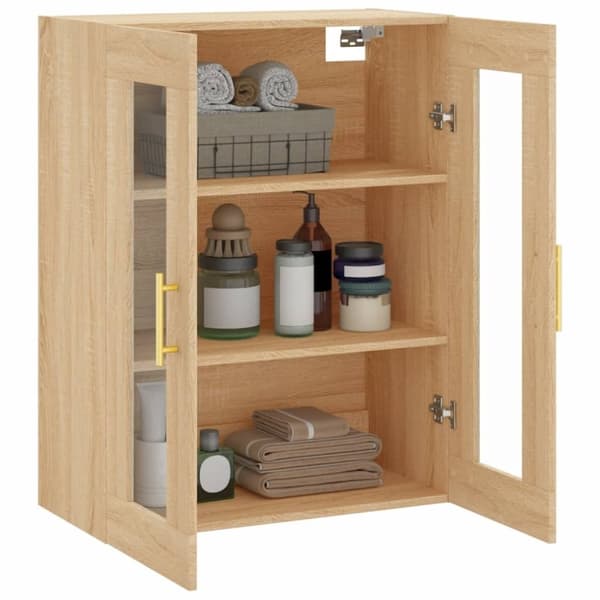 vidaXL Veggskap sonoma eik 69,5x34x90 cm