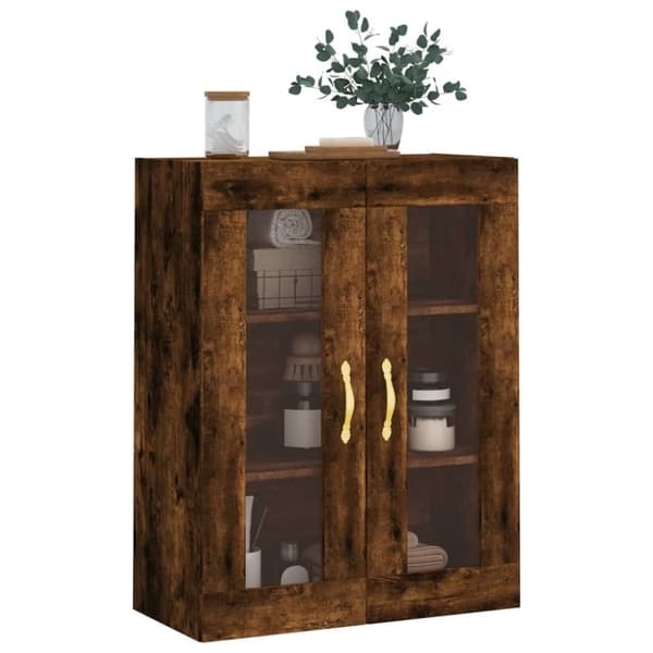 vidaXL væghængt skab 69,5x34x90 cm konstrueret træ røget sonoma-eg
