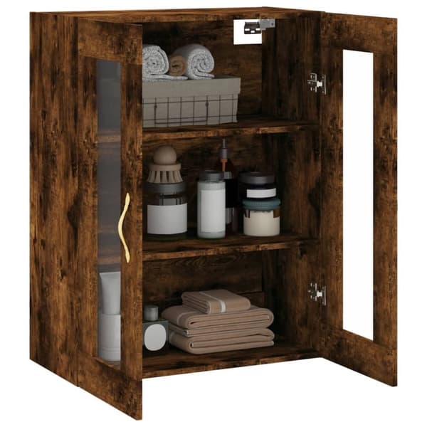 vidaXL væghængt skab 69,5x34x90 cm konstrueret træ røget sonoma-eg