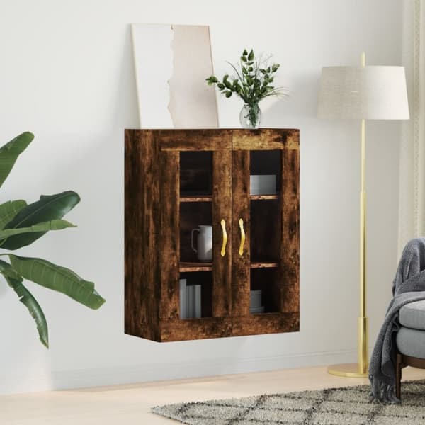 vidaXL Väggskåp rökfärgad ek 69,5x34x90 cm