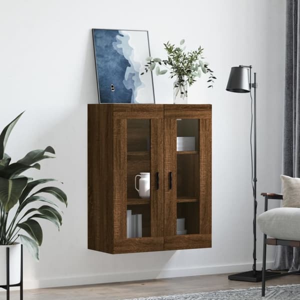 vidaXL Veggskap brun eik 69,5x34x90 cm