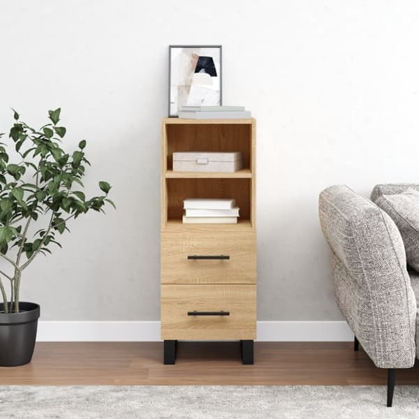 vidaXL skænk 34,5x34x90 cm konstrueret træ sonoma-eg