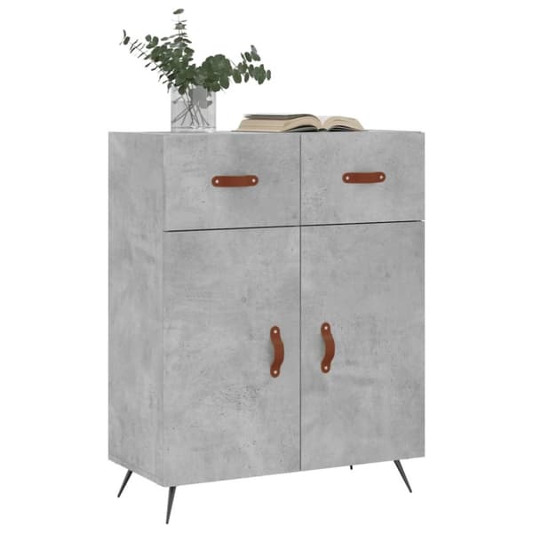 vidaXL Skjenk betonggrå 69,5x34x90 cm konstruert tre