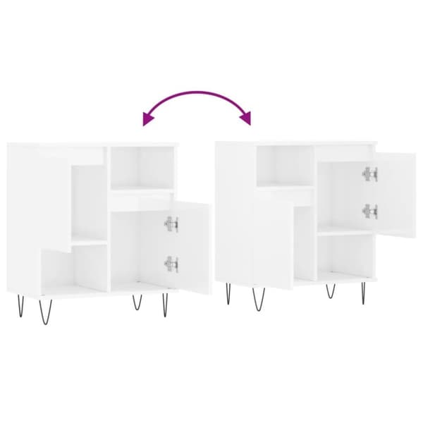 vidaXL Skjenk høyglans hvit 60x35x70 cm konstruert tre
