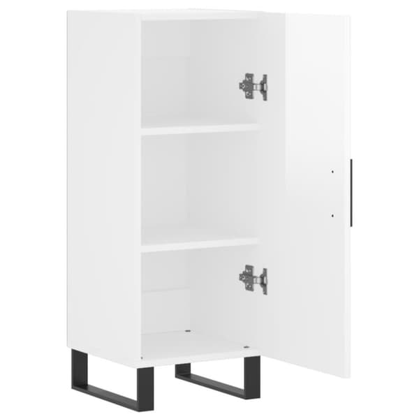 vidaXL skænk 34,5x34x90 cm konstrueret træ hvid højglans