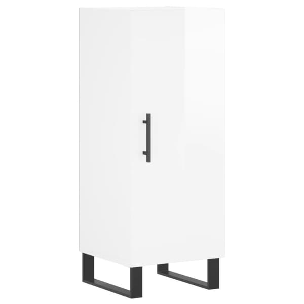 vidaXL skænk 34,5x34x90 cm konstrueret træ hvid højglans