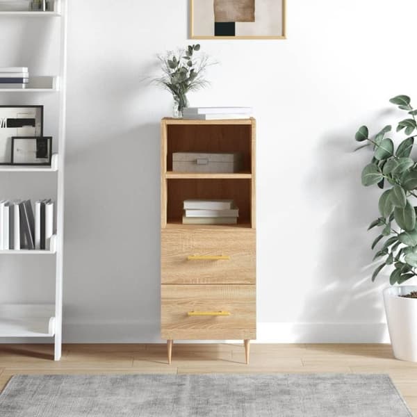 vidaXL skænk 34,5x34x90 cm konstrueret træ sonoma-eg