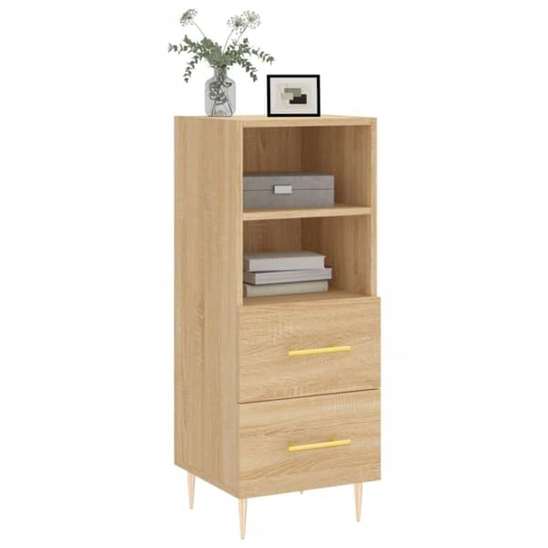 vidaXL skænk 34,5x34x90 cm konstrueret træ sonoma-eg
