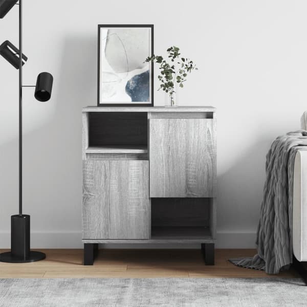 vidaXL skænk 60x35x70 cm konstrueret træ grå sonoma-eg