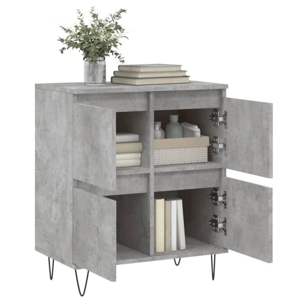 vidaXL Skjenk betonggrå 60x35x70 cm konstruert tre