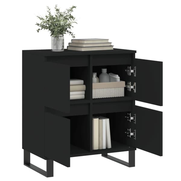 vidaXL Skjenk svart 60x35x70 cm konstruert tre