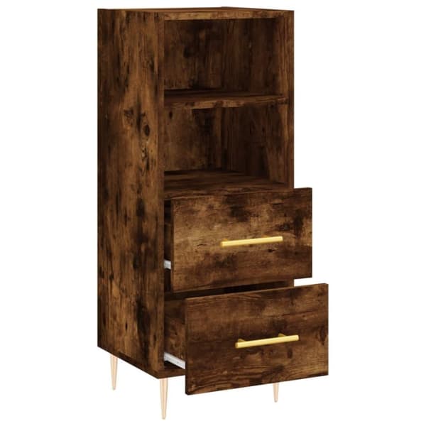 vidaXL Skänk rökfärgad ek 34,5x34x90 cm konstruerat trä