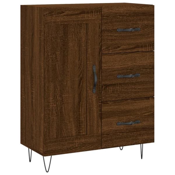 vidaXL Skjenk brun eik 69,5x34x90 cm konstruert tre