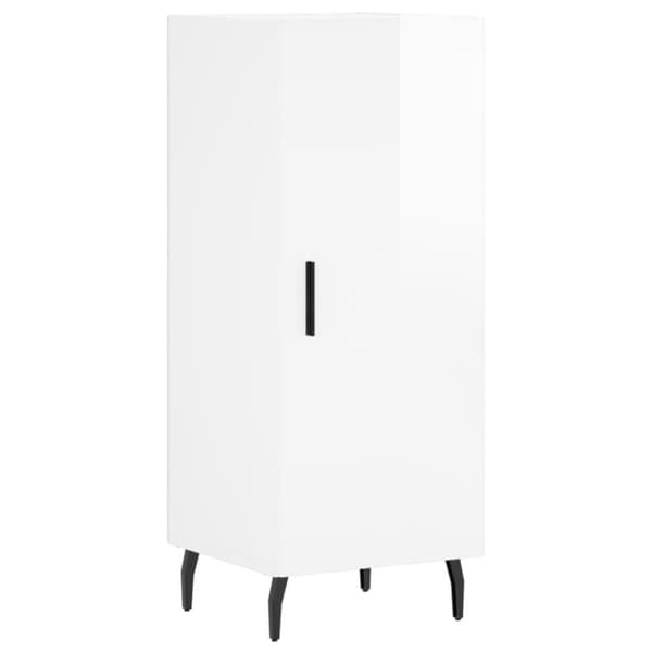 vidaXL skænk 34,5x34x90 cm konstrueret træ hvid højglans