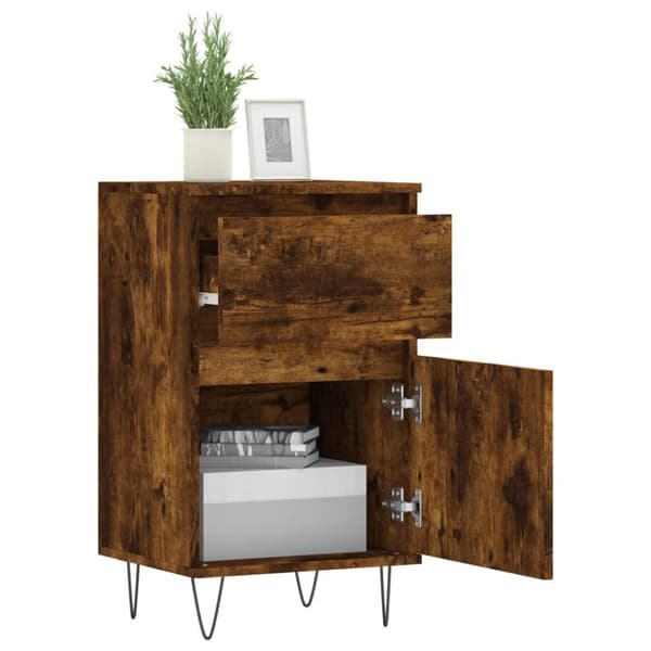 vidaXL Skjenker 2 stk røkt eik 40x35x70 cm konstruert tre
