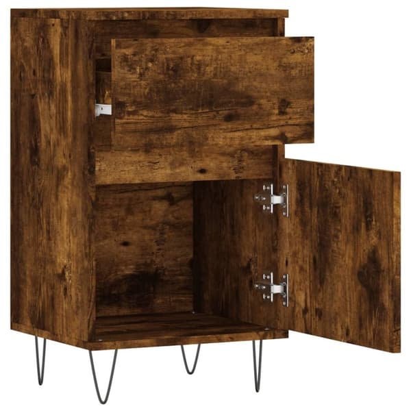 vidaXL Skjenker 2 stk røkt eik 40x35x70 cm konstruert tre