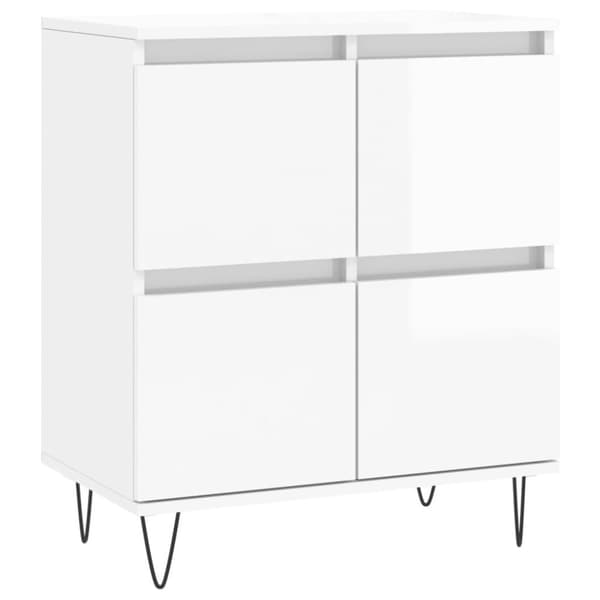 vidaXL skænk 60x35x70 cm konstrueret træ hvid højglans