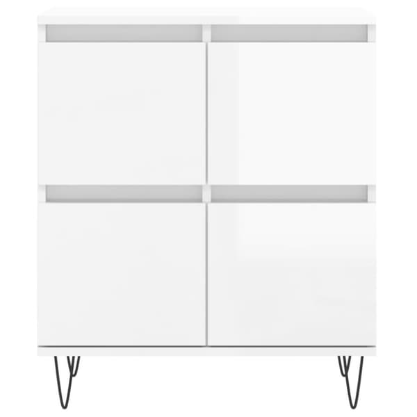 vidaXL Skjenk høyglans hvit 60x35x70 cm konstruert tre
