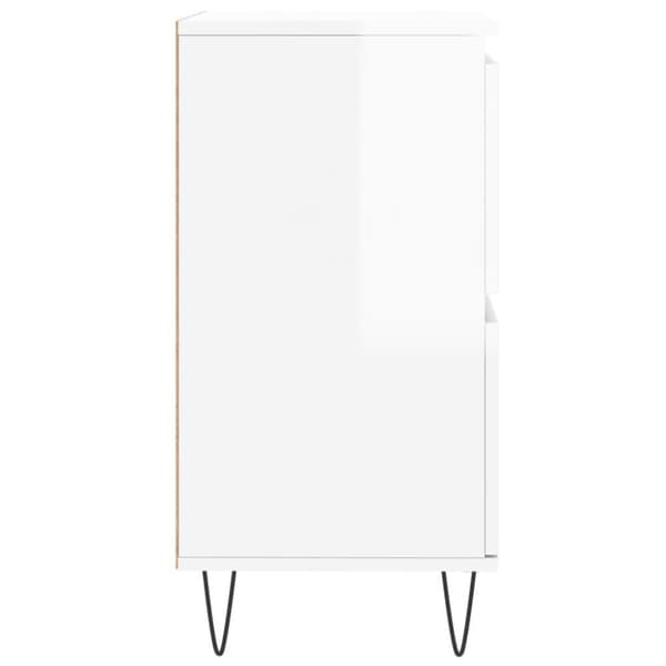 vidaXL Skjenk høyglans hvit 60x35x70 cm konstruert tre