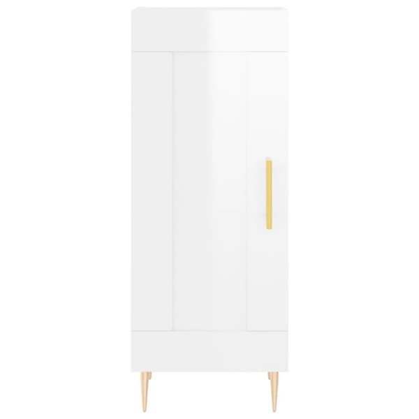 vidaXL Skjenk høyglans hvit 34,5x34x90 cm konstruert tre