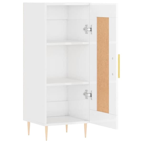 vidaXL Skjenk høyglans hvit 34,5x34x90 cm konstruert tre