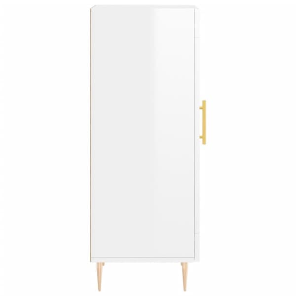 vidaXL Skjenk høyglans hvit 34,5x34x90 cm konstruert tre