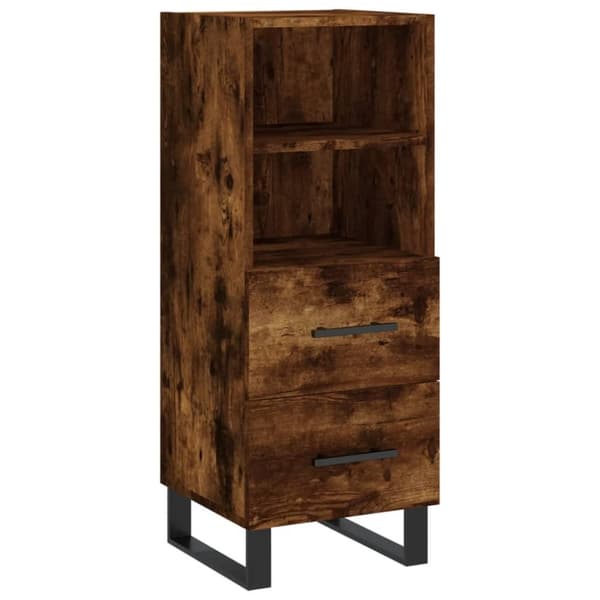 vidaXL Skjenk røkt eik 34,5x34x90 cm konstruert tre