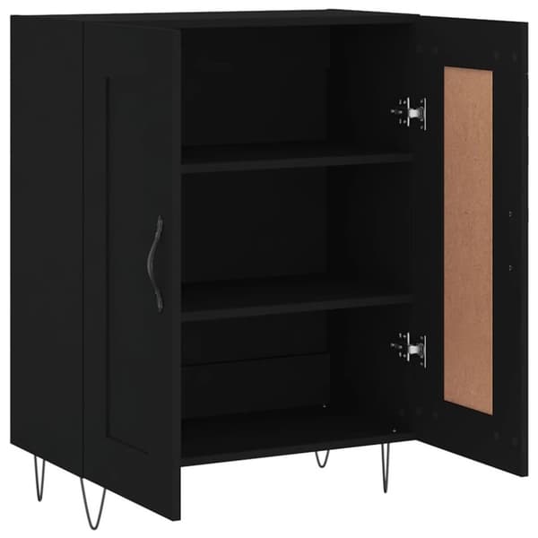 vidaXL skænk 69,5x34x90 cm konstrueret træ sort